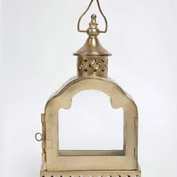 Fabindia Gold-Toned Textured Metal Square Table Lamp-picture-29