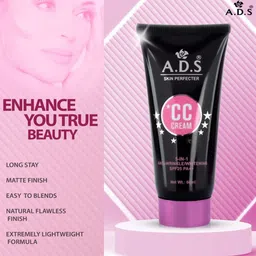 A.D.S Natural Beauty Glow CC Cream & Sponge Beauty Blender Puff, 60gm Shade-02 image 4