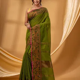 DESH BIDESH Woven Design Zari Chanderi Saree-picture-31