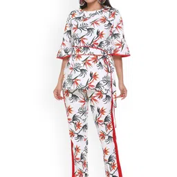 BeriBlu Floral Printed Pure Cotton Tunic And Trouser-image-74