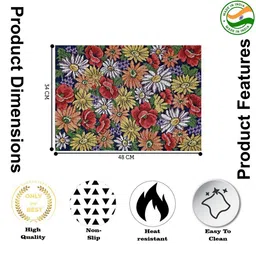 prakartik Floral Print Multi Color Table Placement Mat image 5