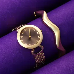 HAUTE SAUCE by Campus Sutra Set Of The Byzantine Round Watch & Bracelet SSM25_HSWB5108-image-53