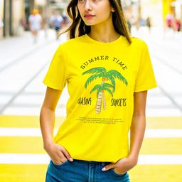 DressBerry Women Typography Printed Applique Slim Fit Cotton T-shirt-picture-37