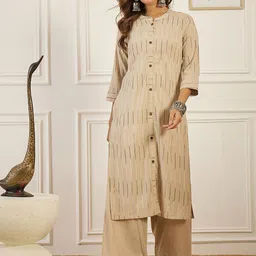 Anouk Women Striped Pure Cotton Kurta with Palazzo-42