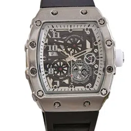 Poshi Men Fashion Sports Waterproof Hollow Design Silicone Strap Quartz Watch-26