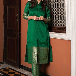 DIVASTRI Women Ethnic Motifs Regular Kurta with Trousers-picture-38