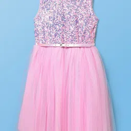 Hola Bonita Embellished Net Blouson Sleeveless Dress-image-7