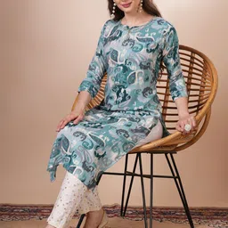 FASHOR Women Ethnic Motifs Printed Sequinned Kurta-picture-58