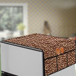 The Furnishing Tree Brown Printed Fridge Top Cover-image-93