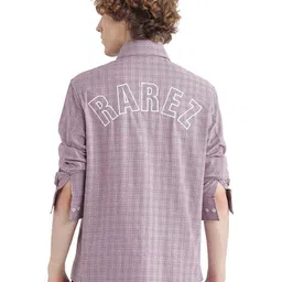 RARE RABBIT Men Comfort Spread Collar Checked Cotton Oversized Casual Shirt-image-95