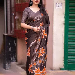 Mitera Batik Silk Blend Designer Saree-image-30