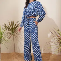 Tokyo Talkies Printed Top With Trouser Co-Ords-image-96