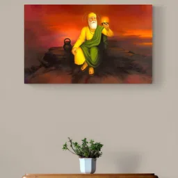 Tushaco Handicrafts Red And Yellow Canvas Religious Wall Paintings-20