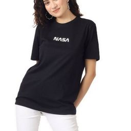 PULP Women Nasa Graphic Printed Round Neck Cotton Relaxed Fit T-shirt-image-83