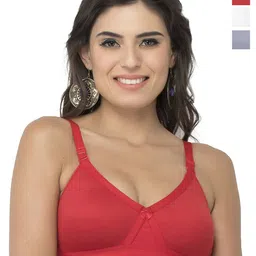College Girl Cg1304 Pack Of 3 Cotton Full Coverage Lightly Padded Minimizer Bra-image-77