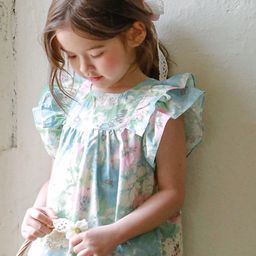 LULU & SKY Floral Print Flutter Sleeve Tiered Top-picture-18