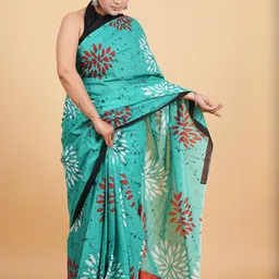 Lovwear Green Pure Cotton Sarees-picture-46