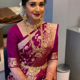 SAADHVI Woven Design Pure Silk Fusion Saree-image-43