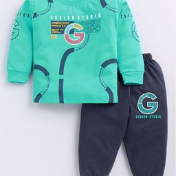 TINY BINY Boys Printed Round Neck Pure Cotton Sweatshirt With Jogger-image-22