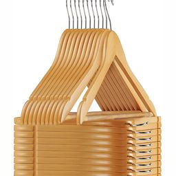ASH AND ROH Beige 20 Pieces Wooden Clothes Hangers-44