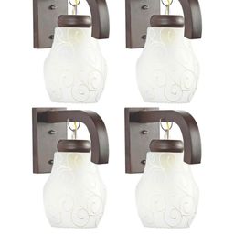 Somil Premium Designer Glass Wall / Night Lamp Elegant & Stylish Dcor Accent for Modern Interiors, color- White, Size:- 19 X 32 X 29.5 CM-image-79