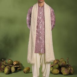 KALPRAAG Men Floral Embroidered Regular Sequinned Kurta with Patiala & With Dupatta-33