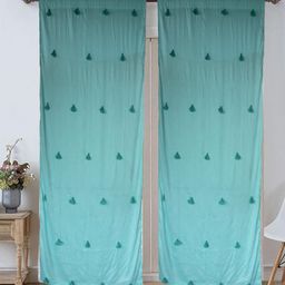 Dekor World Multicoloured Set of 2 Embellished Sheer Window Curtain-3