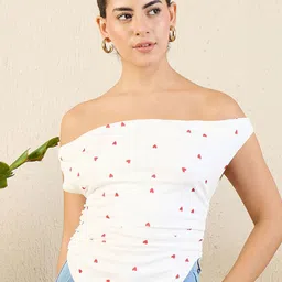 Uptownie Printed Cotton Stretchable Draped Crop Top-picture-41