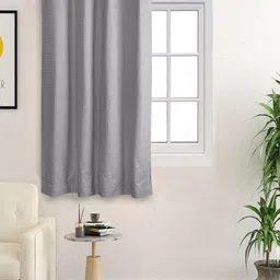 Saral Home Grey Geometric Room Darkening Window Curtain-47
