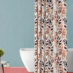 ArtzFolio Cream & BrownPrinted Waterproof Shower Curtainn-image-12
