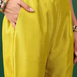 Sangria Embroidered A-Line Kurta Set With Trouser & Dupatta image 3