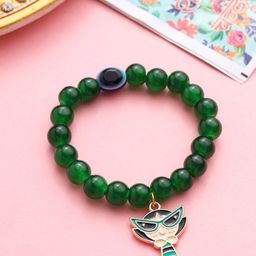 Sangria Kids Artificial Beaded Cartoon Elasticated Rakhi With Roli Chawal Chandan & Mishri-55