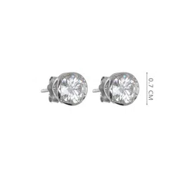 Soraya Luxe 925 Sterling Silver Moissanite Diamond Rhodium-Plated Eternal Stud Earrings image 2