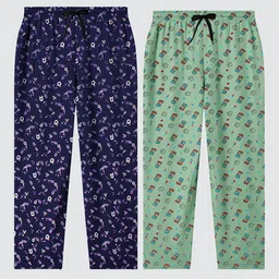 Tee Weavers Girls Pack Of 2 Printed Cotton Lounge Pants-picture-48