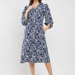 Pink Fort Ethnic Motifs Print A-Line Midi Dress-image-13