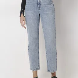 Vero Moda Women High-Rise Light Fade Mom Fit Stretchable Jeans-image-37
