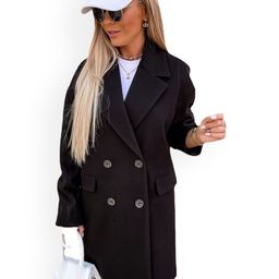 StyleCast Double-Breasted Notched Lapel Collar Overcoat-image-56