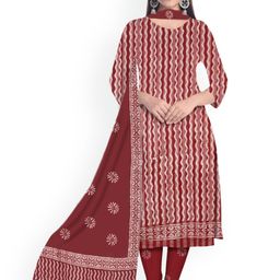 Farooq Dyeing Chevron Printed Pure Cotton Unstitched Dress Material-image-45