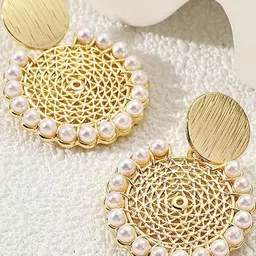 Adornity Women Gold-Plated Alloy Drop Earrings-picture-41