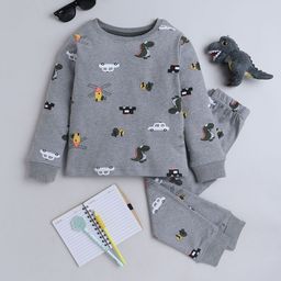 BAESD Kids Printed Pure Cotton Round Neck Night Suit-image-22