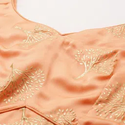 Ethnovog Georgette Printed Semi-Stitched Lehenga & Unstitched Blouse With Dupatta image 4