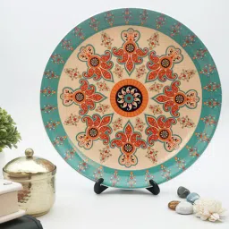 Cream Ceramic Majestic Paisley Decorative Plate Showpiece By Kolorobia-picture-11