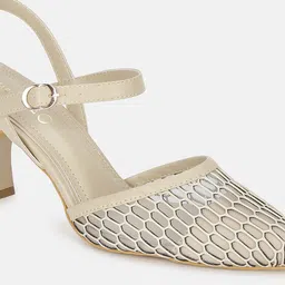 Marc Loire Textured Pointed Toe Kitten Pumps With Backstrap image 3