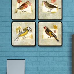 Livin'luxe Beige & Yellow Set of 4 Piece MDF Other Wall Paintings-picture-38