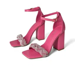 PURPLEHUNT Women Embellished Block Sandals-picture-36