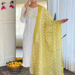 Siya Fashion Women Ethnic Motifs Embroidered Kurta with Trousers & Dupatta-picture-48