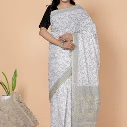 Jevi Prints Ethnic Motifs Printed Pure Cotton Saree-picture-25