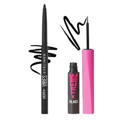 GLAM21 Set Of 2 Peppy Vibes Matte Eyeliner- Midnight & Non-Clumping Mascara - 10 ml- Black-78