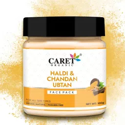 CARET ORGANIC Haldi Ubtan Face Pack- 100 g & Vitamin C Radiance Cream Combo- 50 g-5