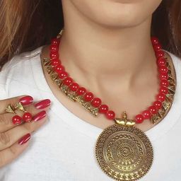 Sangria Beaded Rounded Jewellery Set-50